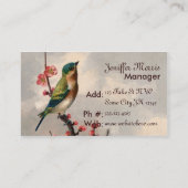  vogelbloem bloesem bloesem roze blauw visitekaartje (Achterkant)