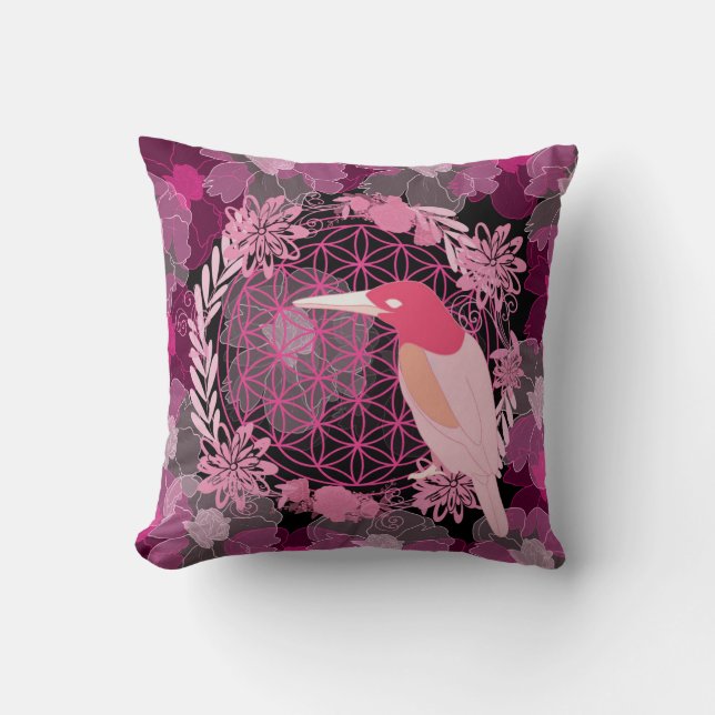 Vogelbloem Kussen (Voorkant)