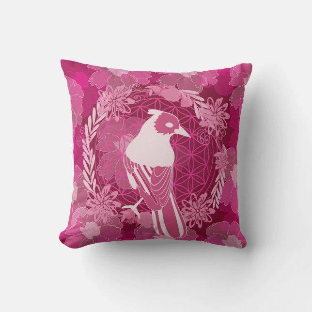 Vogelbloem Kussen (Voorkant)