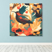  vogelbloemblaadjes #2 canvas afdruk (Insitu (Houten vloer))