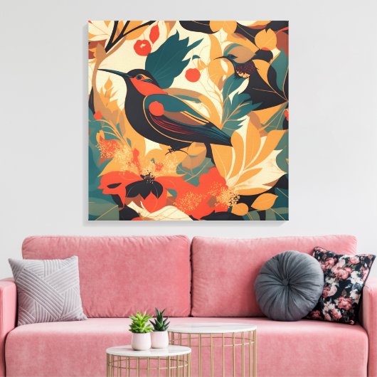 vogelbloemblaadjes #2 canvas afdruk (Insitu (Woonkamer))