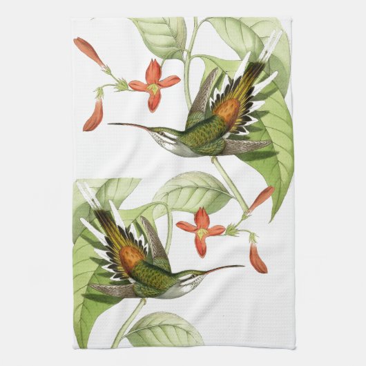  vogelbloemen bloemen keukenhanddoek (Verticaal)
