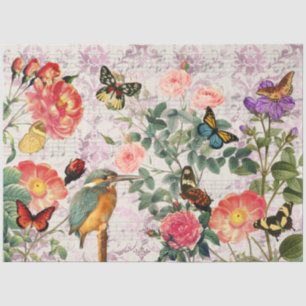 vogelbloemen Butterflies Music Decoupage 2 Tissuepapier