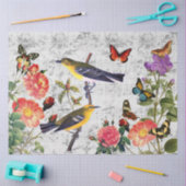  vogelbloemen Butterflies Music, ontkoppeling Tissuepapier (Craft)