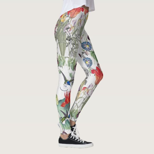 Vogelbloemen drijven over de Leggings (Rechts)