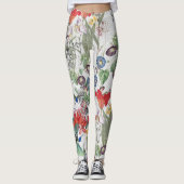 Vogelbloemen drijven over de Leggings (Voorkant)