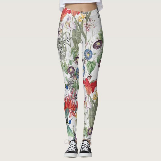 Vogelbloemen drijven over de Leggings (Voorkant)