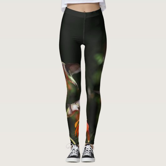 Vogelbloemen drijven over de Leggings (Voorkant)