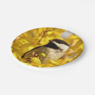 Vogelbloemen en gele bloemen 7-inch Bord
