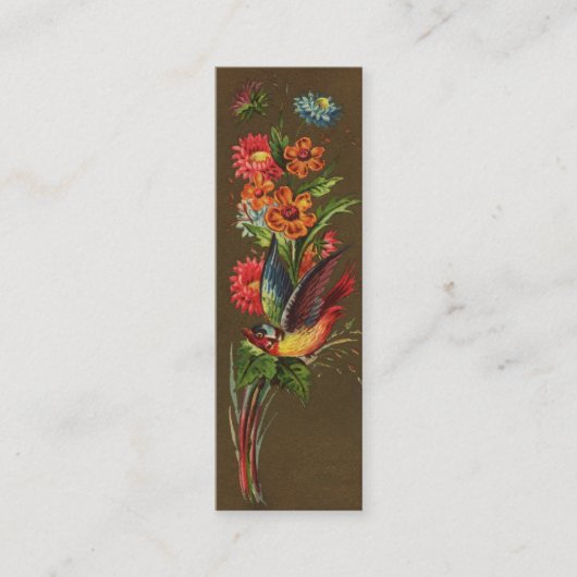 Vogelbloemen en gesorteerde bloemen Victoriaans Mini Visitekaartje (Voorkant)