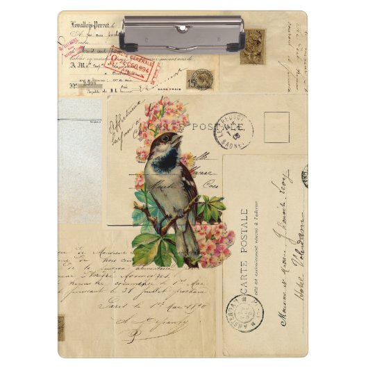 vogelbloemen, Frans Briefkaart Klembord (Voorkant)