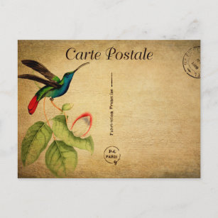  vogelbloemen Franse Briefkaart