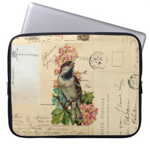  vogelbloemen Franse Briefkaarten Laptop Sleev Laptop Sleeve