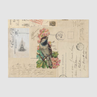  vogelbloemen Franse Briefkaarten Weefselpapier Tissuepapier