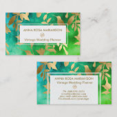 *~* Vogelbloemen Gold Art Deco Patroon Visitekaartje (Voorkant / Achterkant)