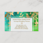 *~* Vogelbloemen Gold Art Deco Patroon Visitekaartje (Achterkant)