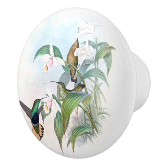 Vogelbloemen Wilde dieren Knoop Keramische Knop (Rechts)