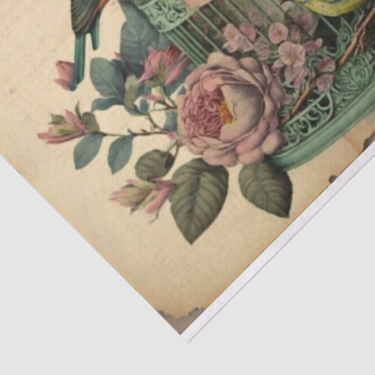  vogelbloemenbloem tissuepapier (Detail)