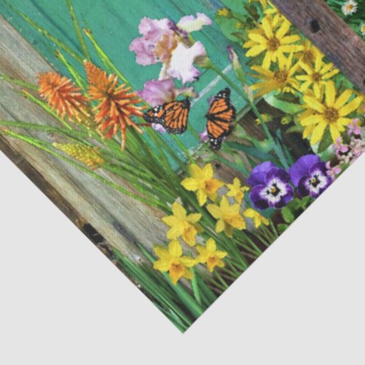 Vogelbloementuin Rustisch Tissuepapier (Detail)