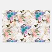 vogelbloemflesvlinder Art White-Gold-marble Inpakpapier Vel (Voorkant 2)