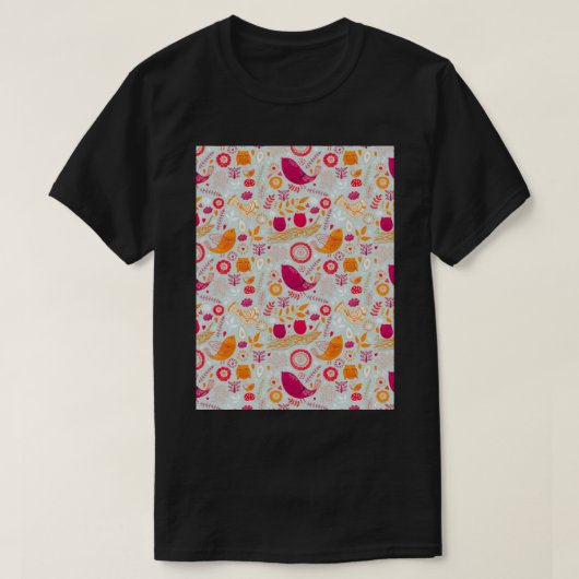 Vogelboho patroon t-shirt (Design voorkant)
