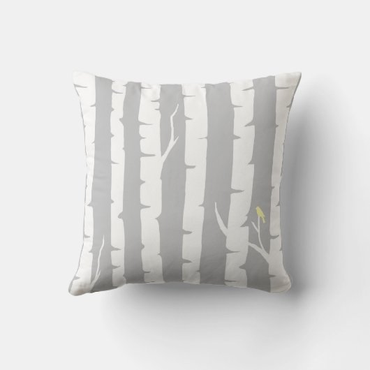 Vogelbomen en geelvogels kussen (Achterkant)