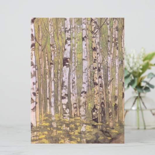 Vogelbomen in een bos (Roerich) Kaart (Staand voorkant)