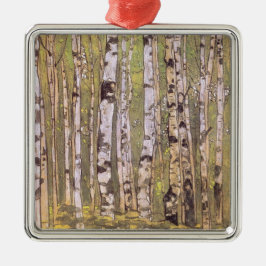 Vogelbomen in een bos (Roerich) Metalen Ornament