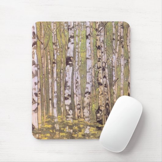 Vogelbomen in een bos (Roerich) Muismat (Met muis)