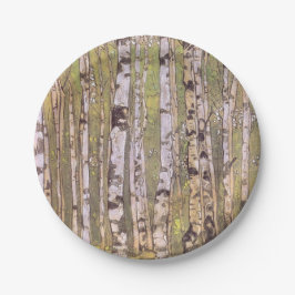 Vogelbomen in een bos (Roerich) Papieren Bordje