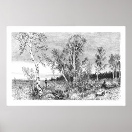 vogelboom 1800 Antiek Poster