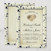 vogelboom - Bark Wood Weddenschap Kaart (Voorkant / Achterkant)