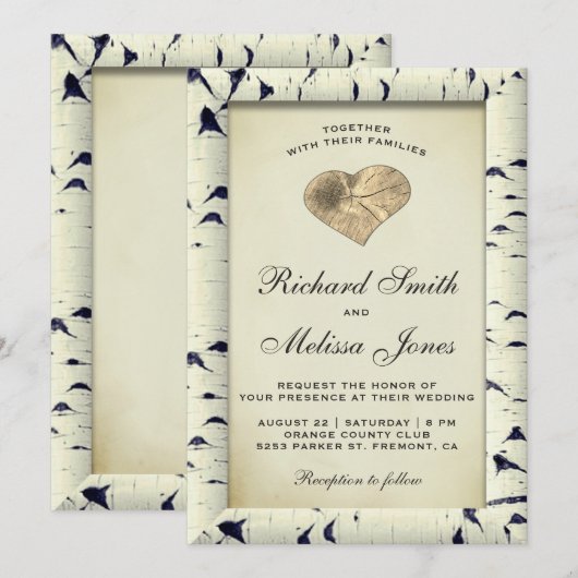 vogelboom - Bark Wood Weddenschap Kaart (Voorkant / Achterkant)