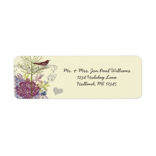 vogelboom Musical Raspberry Damask Tree Etiket
