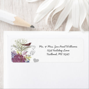  vogelboom Musical Raspberry Damask Tree Etiket