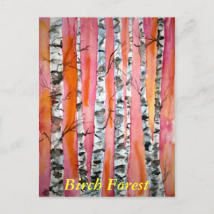 vogelboomlandschap abstract kunstbos briefkaart