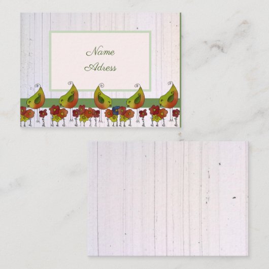 Vogelborte Visitekaartje (Voorkant / Achterkant)