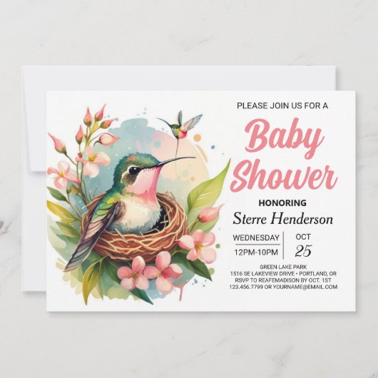 Vogelbos Schattige Baby shower Kaart (Voorkant)