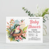 Vogelbos Schattige Baby shower Kaart (Staand voorkant)