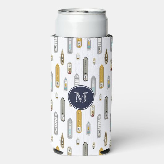 Vogelboten met uitzicht op de rivier ELKE kleur Seltzer Blikjeskoeler (Seltzer Achterkant)