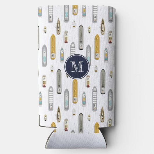 Vogelboten met uitzicht op de rivier ELKE kleur Seltzer Blikjeskoeler (Achterkant)