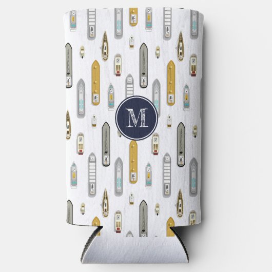 Vogelboten met uitzicht op de rivier ELKE kleur Seltzer Blikjeskoeler (Voorkant)