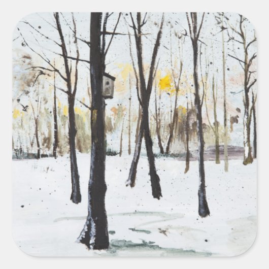 Vogelbox Studie Ohlsdorf 2013 Vierkante Sticker (Voorkant)