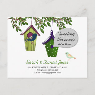 Vogelboxen wijzigen adres verplaatst aankondigingskaart