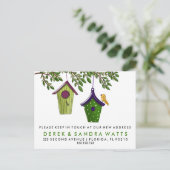 Vogelboxen wijzigen adres we hebben verplaatst aankondigingskaart (Staand voorkant)