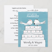 Vogelbride en bruidegom van het huwelijk sparen de save the date (Voorkant / Achterkant)