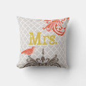  vogelbriden Pillow Monogram Tile Patroon Kussen (Voorkant)