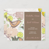 Vogelbroden met snoepgoed bewaren de datum-Briefka Aankondigingskaart (Voorkant / Achterkant)