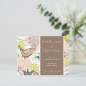 Vogelbroden met snoepgoed bewaren de datum-Briefka Aankondigingskaart (Staand voorkant)