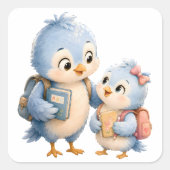 Vogelbroers en -zusters Mooie Vierkante Sticker (Voorkant)